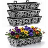 Karlliu 4-pack 24-inch window boxes ready for balcony decoration and year-round planting.