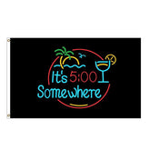 Katouigb It's 5 O'Clock Somewhere flag, 3x5 ft, ideal for bar decor.