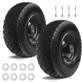 Kavedodu 12'' flat-free tire with polyurethane tread for long-lasting use.