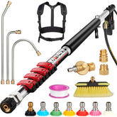 KAXUSDT 24ft telescoping wand extended to reach high gutters safely.