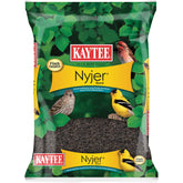 Kaytee Nyjer Seed 3lb pack showing hull-free, easy-to-use bird food for small finches.