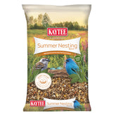 Kaytee Summer Nesting Seed Blend bag front, featuring diverse seeds to attract nesting birds.