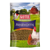 Kaytee mealworms in a bag attract a variety of wild birds; oven-dried for quality.