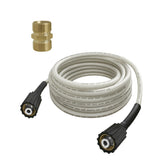 KAZFFD 25ft high-pressure washer hose shown extended for outdoor cleaning