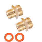 Kbrotech brass garden hose adapter closeup with washers for a reliable seal