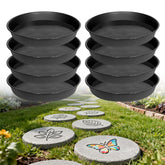 KCASCTIV 8-piece round stone mold for concrete, ideal for garden path creation.