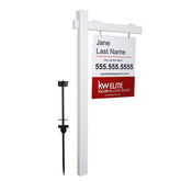 Kdgarden sign post 6ft white with flat cap, ideal for real estate yards.