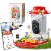 KEEPYOO 2.5K hummingbird feeder camera front view for crisp daytime footage