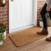 Kempf Dragon-Weave Coco Coir Doormat front view with rugged scraping to reduce dirt