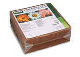 Kempf Organic Coco Coir Brick unfolding to expand into rich potting mix.