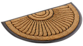 Kempf Sunburst Half Round Doormat with coco coir fibers scrapes dirt at the doorstep