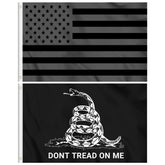 KENPMA Dont Tread On Me flag 3x5ft in black for outdoor display and patriotic flair