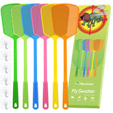 Kensizer 6-pack plastic fly swatters with durable grip for quick indoor and outdoor use.