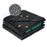 Kesfitt 40% shade cloth over greenhouse plants offering breathable heat relief.