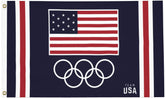 Kesysova Olympic flag 3x5 banner indoor display with bold Team USA colors