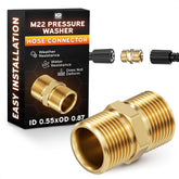 KETAR M22 quick connect hose adapter close-up showing precise fit for secure connections