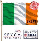 KEYCA Ireland flag 3x5 double-sided display with vibrant colors for home or office