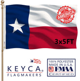 KEYCA Texas flag 3x5ft outdoors, ideal for home or office display on a pole.