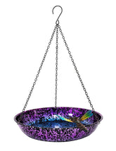 Keygift hanging bird bath with dragonfly design attracts small birds in the garden