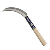 KEYI Grass Sickle with wooden handle for comfortable grip and easy trimming.