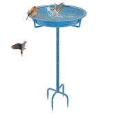 KhayRovies metal bird bath stand, 36.2 inches tall for elevated garden viewing.