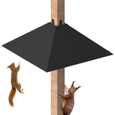 Khordin squirrel-baffle on a 4x4 post for sturdy pole mounting.
