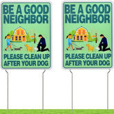 Kichwit cleanup sign front view clearly communicates no-poop reminder to passersby