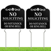 Kichwit no-soliciting sign in front yard, double-sided for clear visibility.