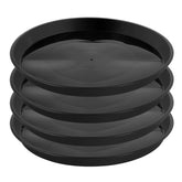 Kichwit round plant saucer in black close up showing sturdy plastic for durable indoor use