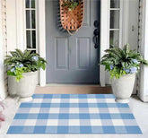 KIhipIoe buffalo plaid outdoor rug front porch for a welcoming look and easy maintenance.