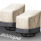 Kikcoin extra-heavy-duty patio chair cover, front view, snug and rain-ready