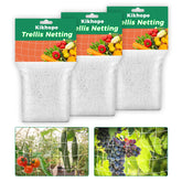 Kikhope Trellis Netting 5x15 ft three-pack supports climbing tomatoes and cucumbers.