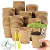 Kimdozee peat pots 70-pack ideal for starting seeds with breathable eco-friendly materials