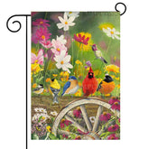 KIMPUDSEN hummingbird garden flag in vibrant colors adds seasonal curb appeal.