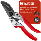 Kimura Pro Bypass Shears blade close-up highlights sharp SK5 steel for precise cuts