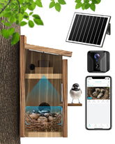 KinetCam bird house with camera compartment for easy adjustment without disturbing birds.