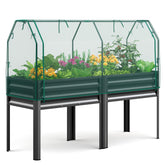 KING BIRD large raised garden bed with netting, front view for birds protection and easy access