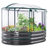 KING BIRD raised garden bed with cover showing extended growing season and easy planting access