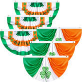 Kingdder St. Patrick's Day flag pleated half-fan for outdoor decoration.