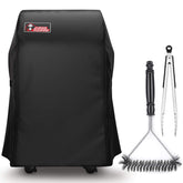 Kingkong 7105 premium grill cover on Weber Spirit 210 front view protects against weather