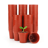 Kinglake 2-inch plastic nursery pot, top view, durable for seedlings with drainage