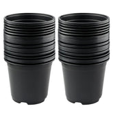 KINGLAKE 6-inch matte black plastic seed starting pots for healthy seedlings.