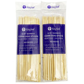 KingSeal bamboo corn dog skewers, 8.75 inches, for even grilling.
