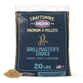 Kingsford Craftsmoke packaging showing premium hardwood blend for versatile grilling.