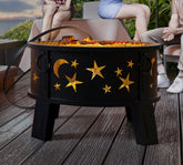 Kingson 26 inch outdoor fire pit with grill for backyard cooking and cozy evenings