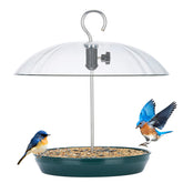Kingsyard adjustable platform feeder front view showing height control for birds
