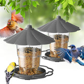 Kingsyard bird feeder outdoor hanging grey shows weather resistance for year-round viewing