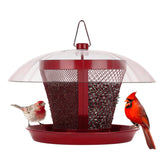 Kingsyard weatherproof bird feeder with clear dome protects seeds outdoors