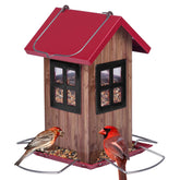 Kingsyard cute bird house feeder outdoors with four ports for bird watching