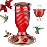 Kingsyard glass hummingbird feeder with six ports for shared nectar dining in the garden.